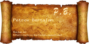 Petrov Bertalan névjegykártya